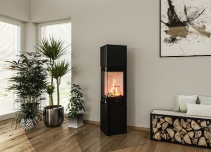 fireplace stove with a steel casing