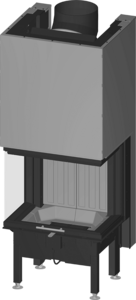 Kamin mit 3-seitigem Sichtfenster