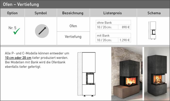 Ofenbank Vertiefung