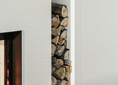 Holzlager an Ofenkörper