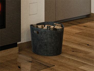 Holzkorb daneben